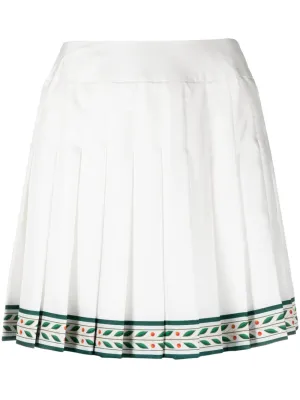 Laurel pleated silk miniskirt