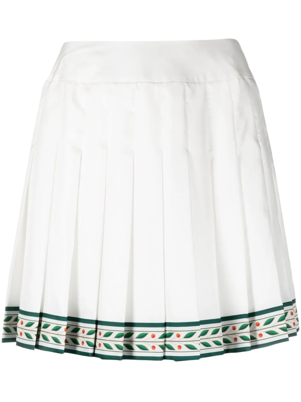 Laurel pleated silk miniskirt