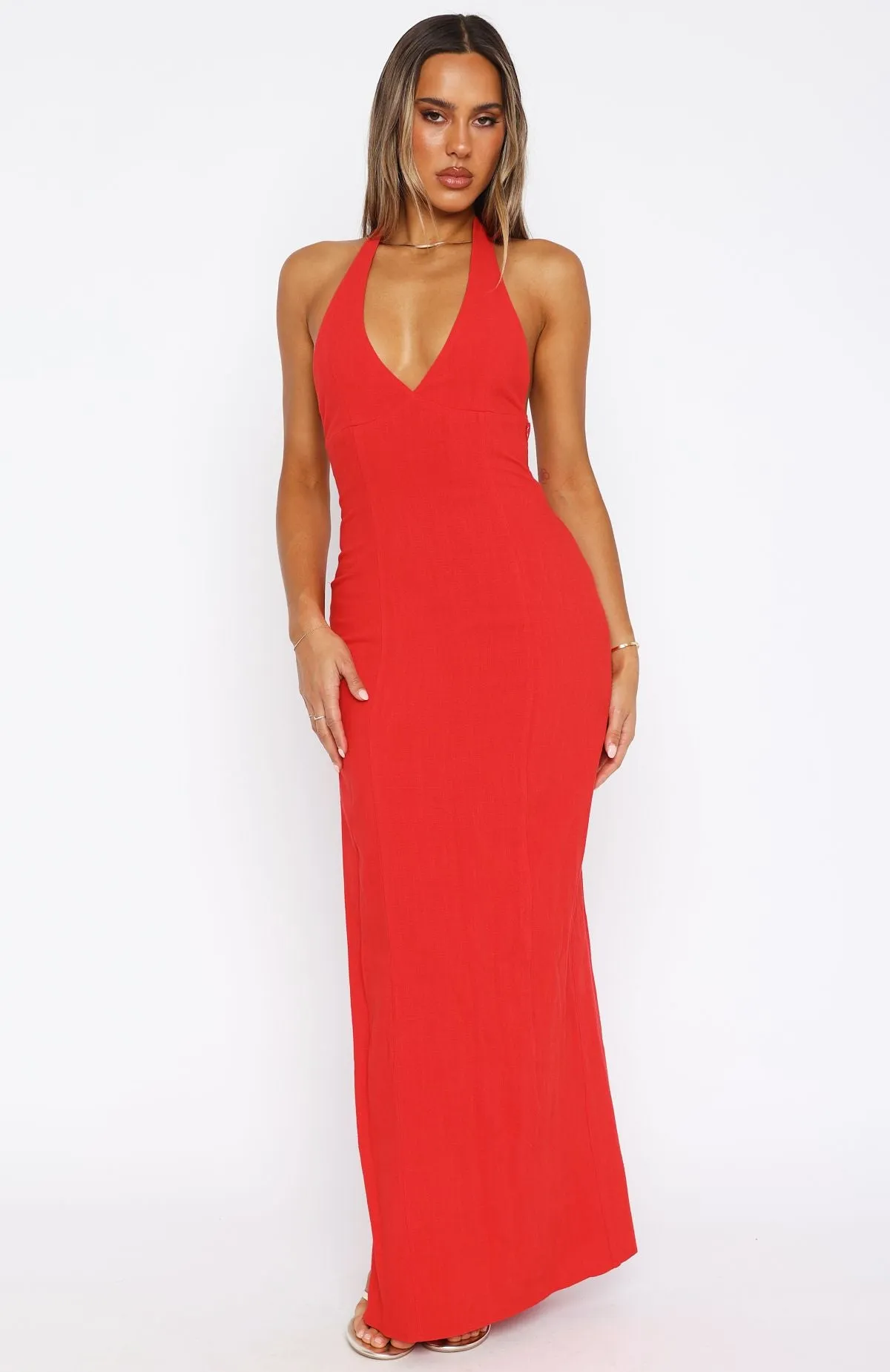Classic Polo LayeredStyling Sun Kissed Glow Maxi Dress Red