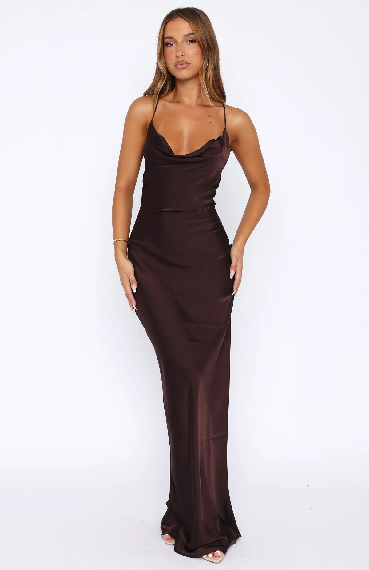 MeshPanel Over My Head Maxi Dress Chocolate