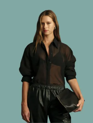 Hugh Sheer Blouse NoiseReduciting Zipper Natural Fiber Blend