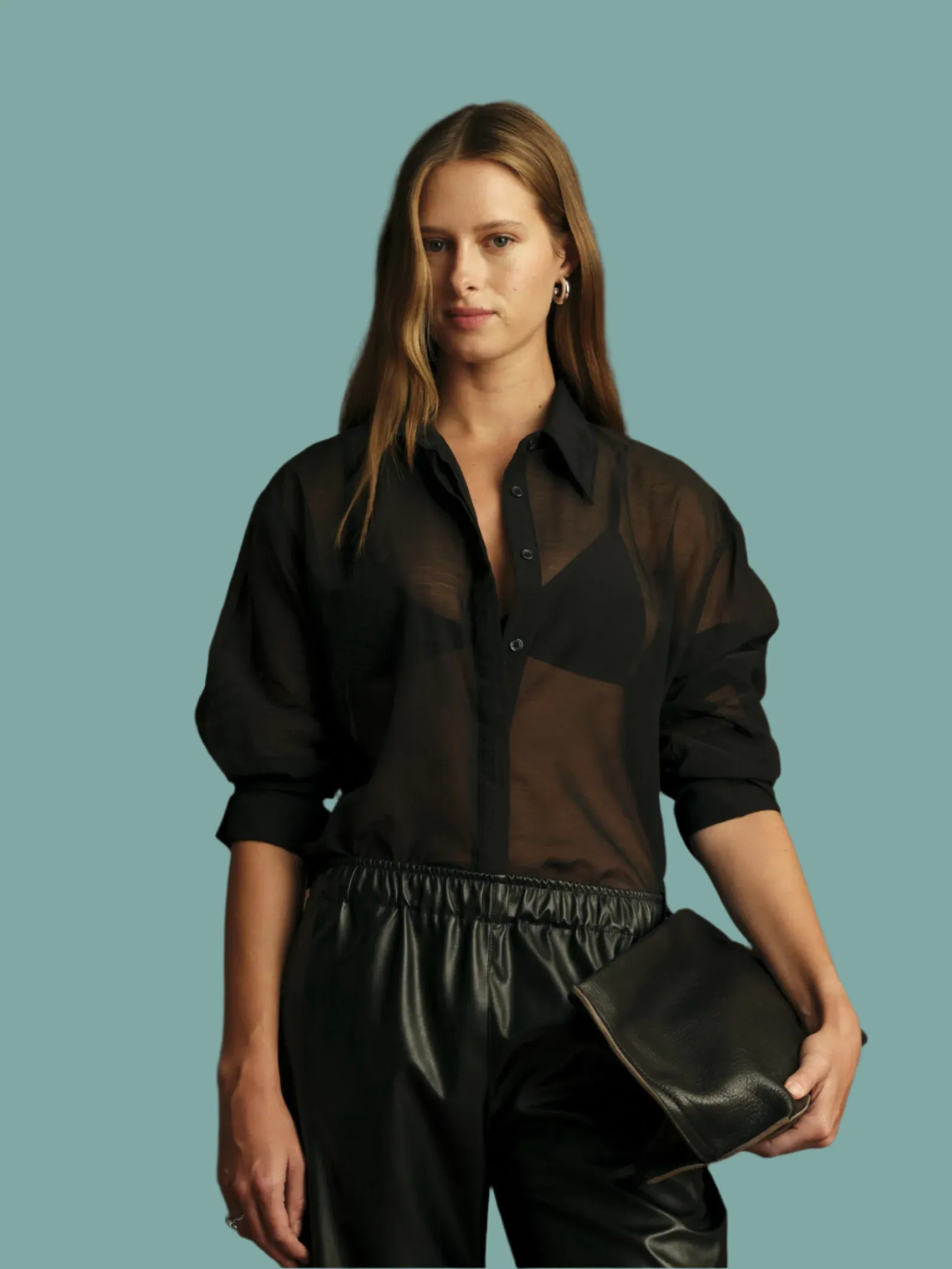 Hugh Sheer Blouse NoiseReduciting Zipper Natural Fiber Blend