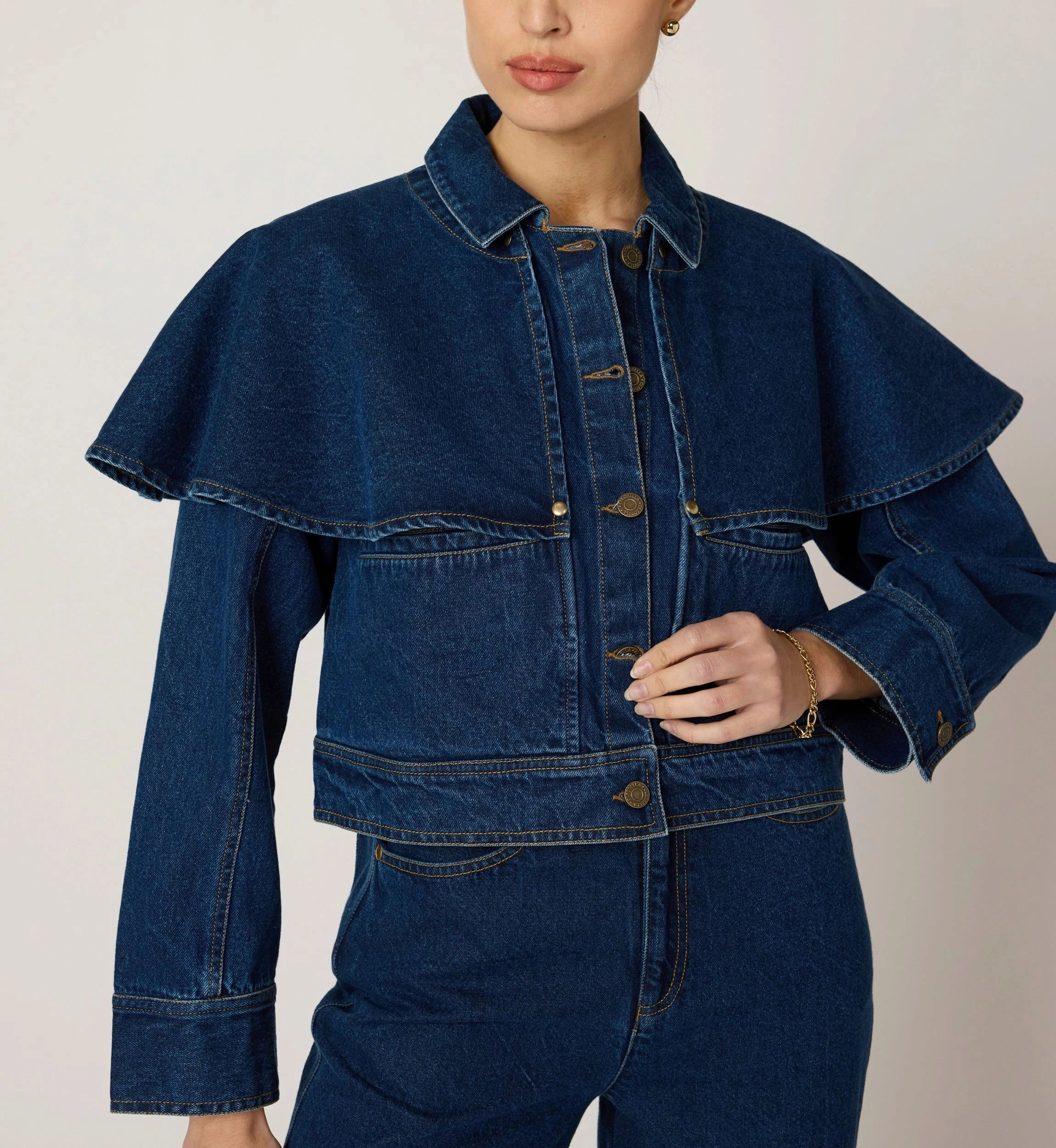 Light and Breathable Embroidered Clarke Jacket | Dark Denim