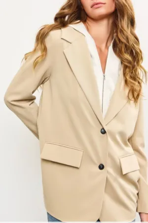 Layton Layered Zip Up Hoodie Blazer
