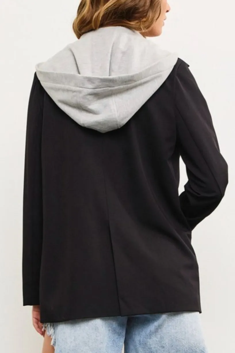Layton Layered Zip Up Hoodie Blazer