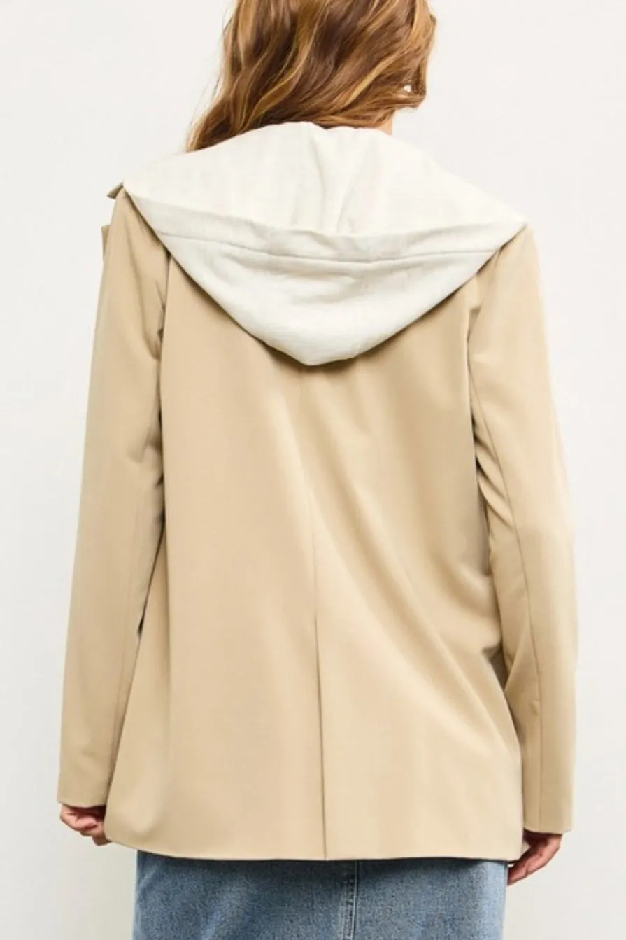 Layton Layered Zip Up Hoodie Blazer