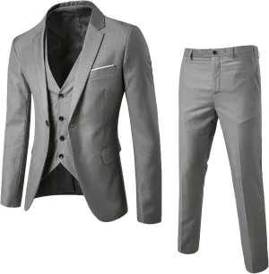 LCMTWX Mens Suit Slim 3 Suit Business Wedding Party Jacket Vest & Pants Men'S Suit Jackets Mens Linen Suit Mens Black Mens
