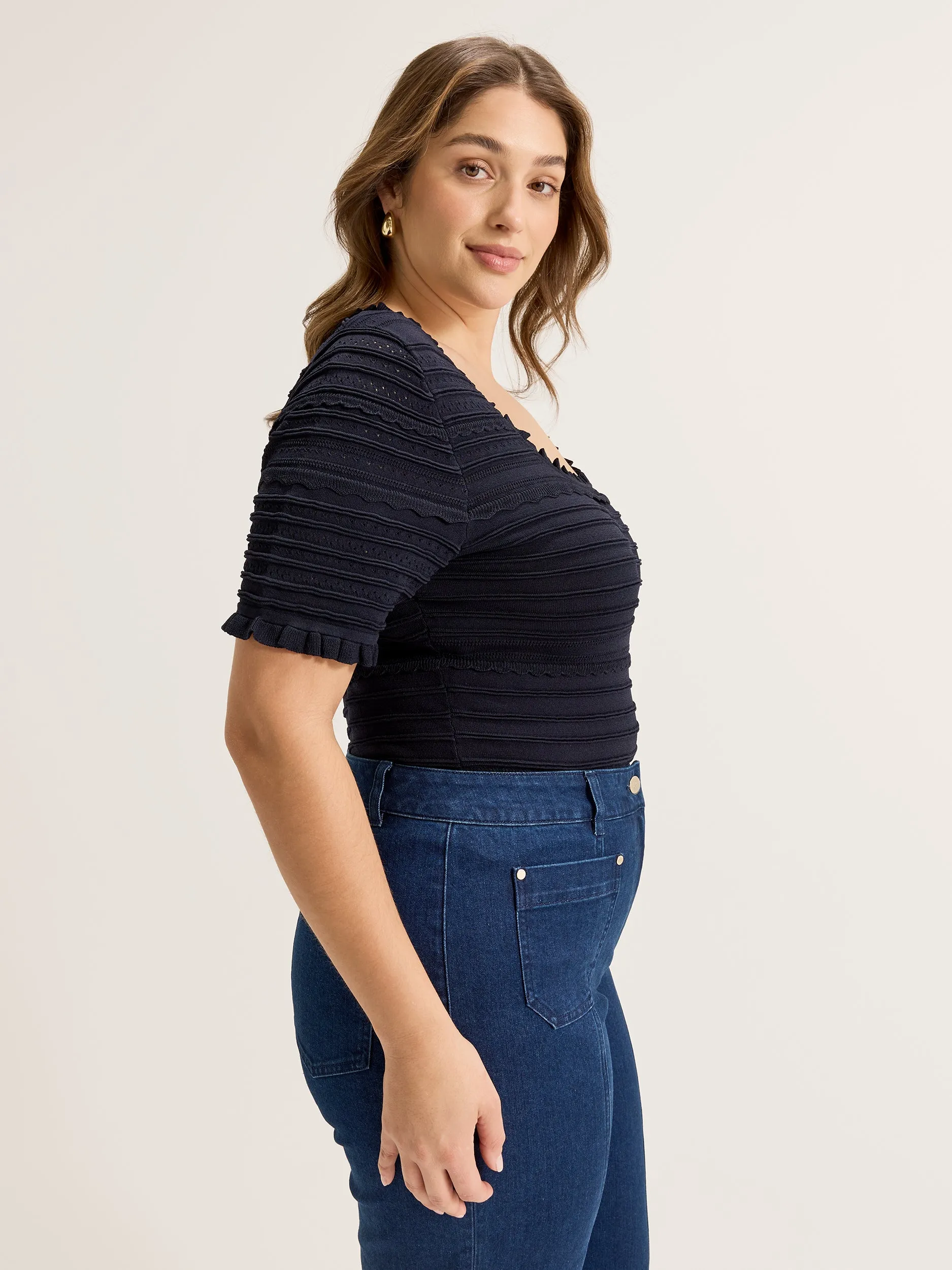 MicrofiberBlend Snag Free Fabric Le Jardin Knit Top