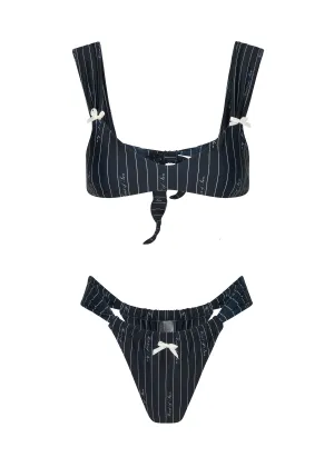 Le Soliel Bikini Top | Pinstripe Soft Touch Texture