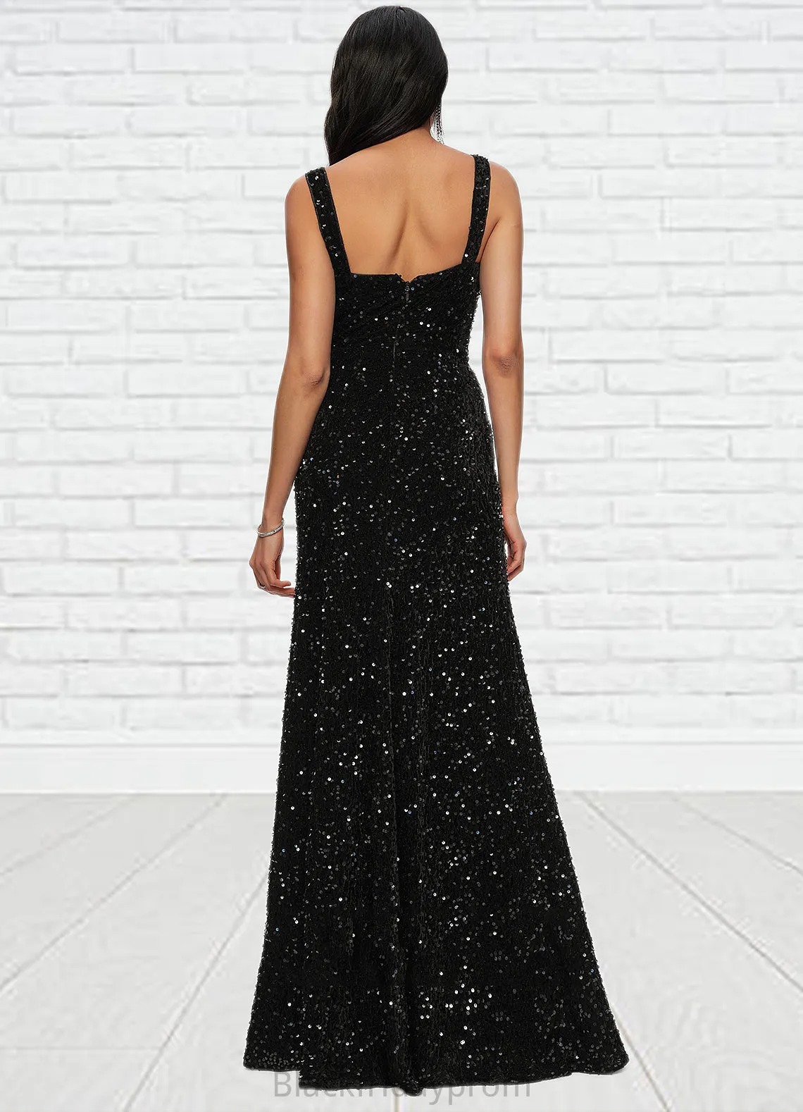 Leia Sheath/Column Scoop Floor-Length Sequin Prom Dresses BF2P0022228