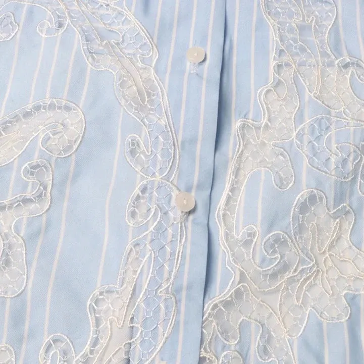 Leilani Lace Patchwork Cropped Shirts