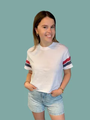 Durable Overlock Stitch BrushedInnerLining Lexi Short Sleeve Crew Tee