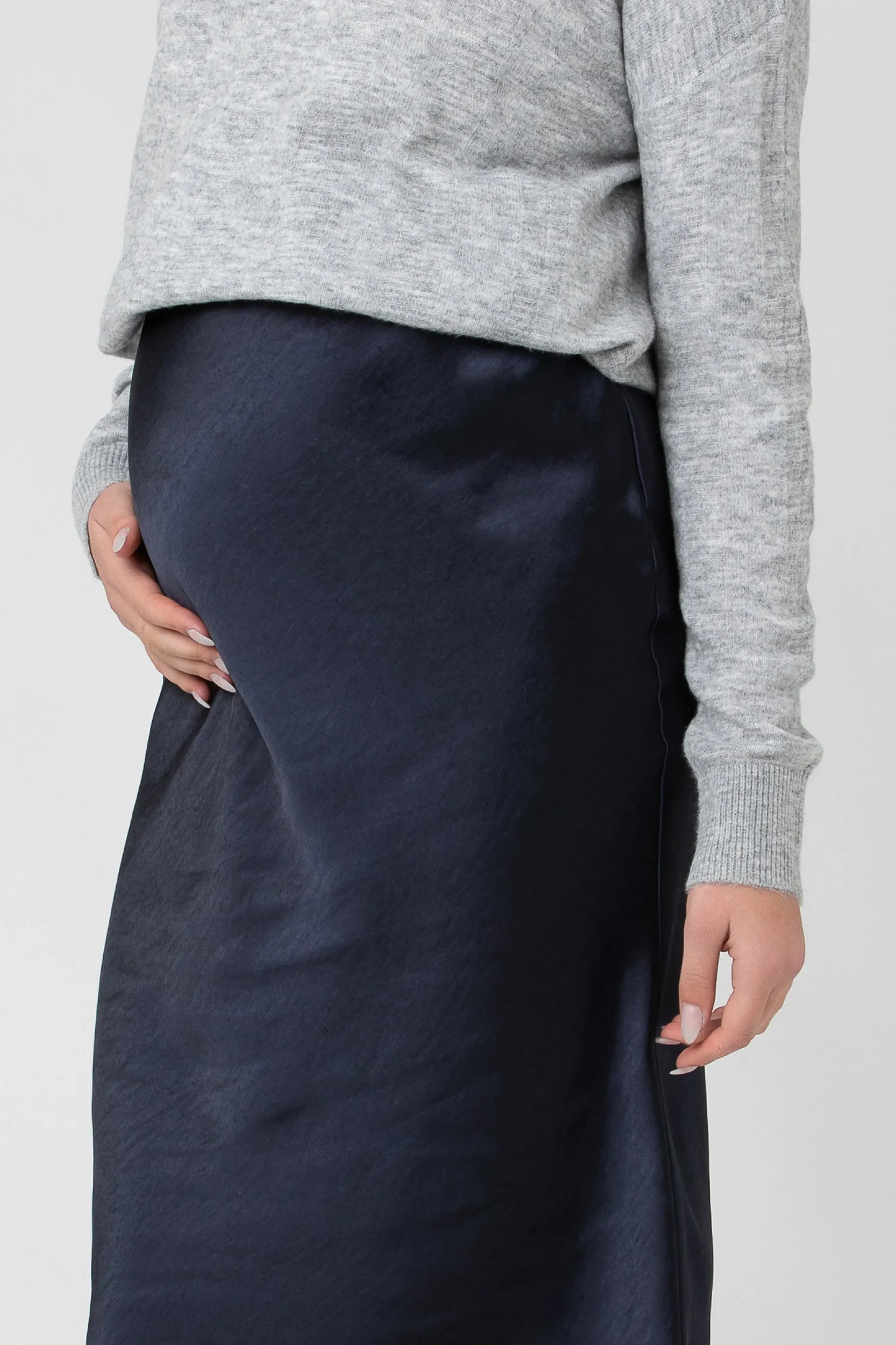 Lexie Satin Skirt Navy