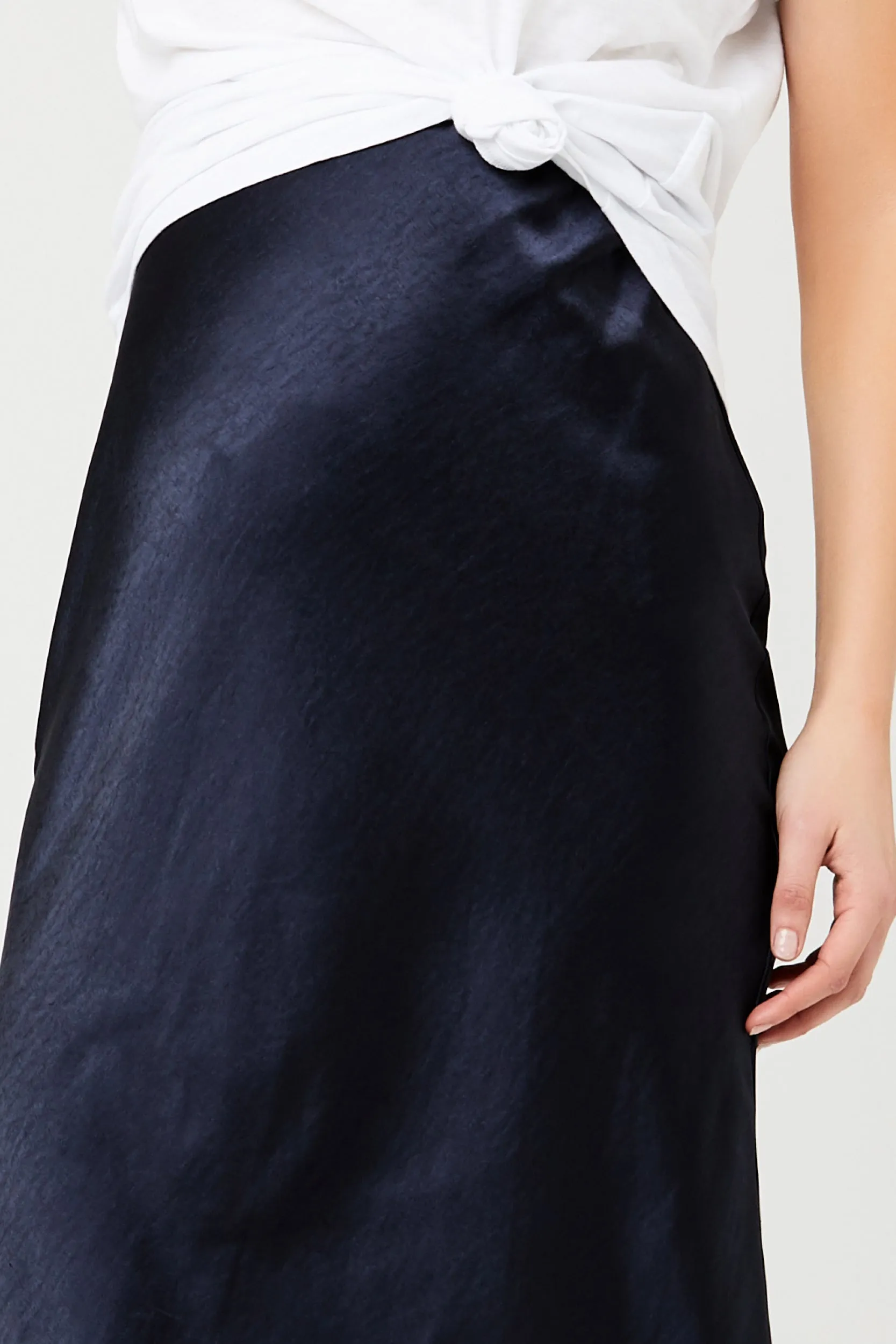 Lexie Satin Skirt Navy