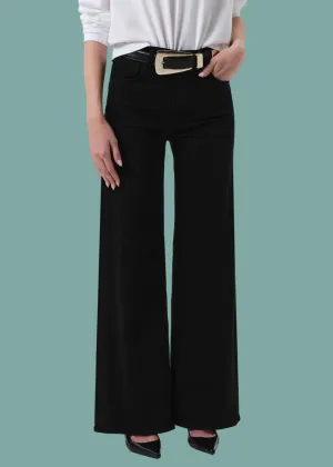 Breathable fabric Lyra Long Wide Leg - Plush Black