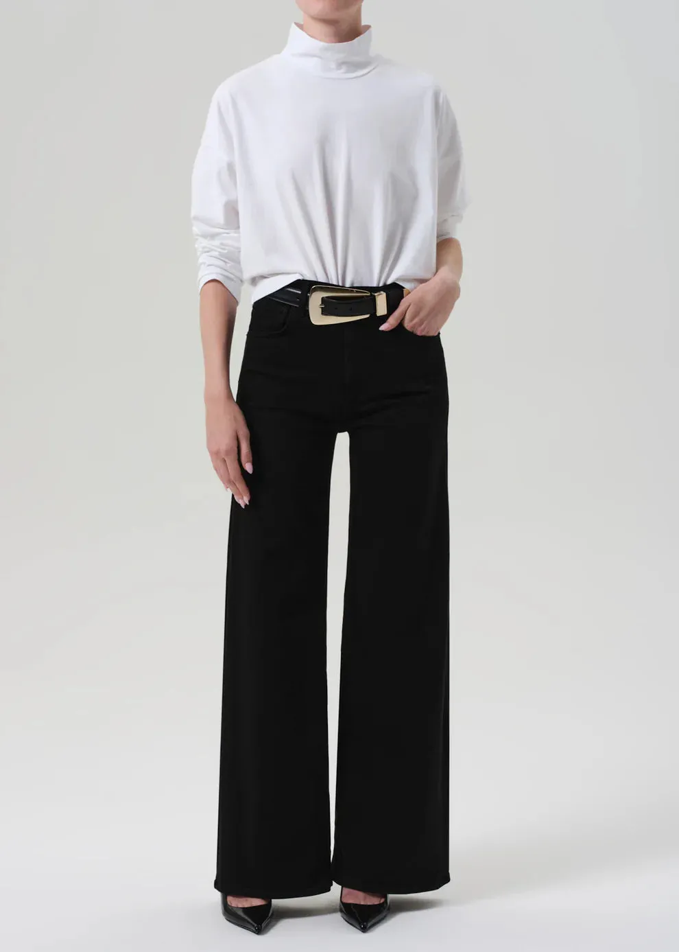 Lyra Long Wide Leg - Plush Black Everyday Comfort Smart Layer