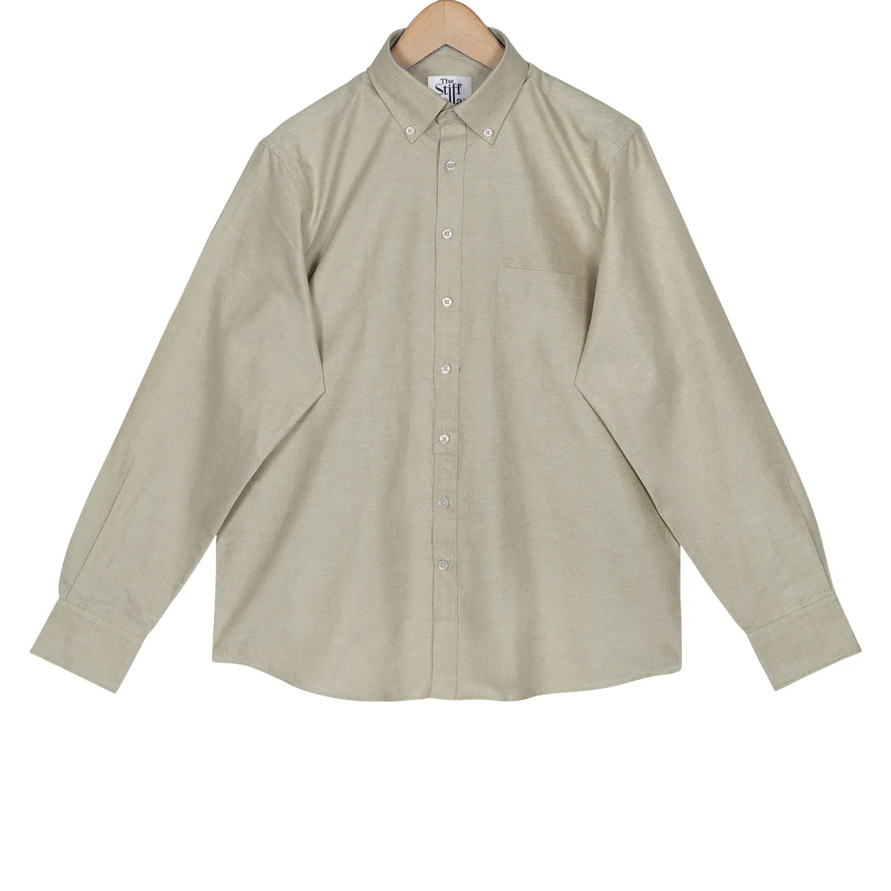 Light Beige Oxford Button Down Cotton Shirt