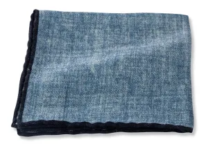 Light Blue Wool Flanella Pocket Square - 5372