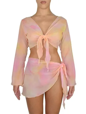 Fashionable Shirt Button Down Collar Style LOLA CHIFFON BLOUSE | STARBURST