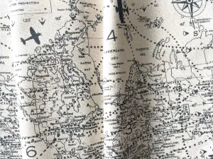 Lighter-Weight Aviators & Cartographers World Map Cotton Canvas (Made in USA)