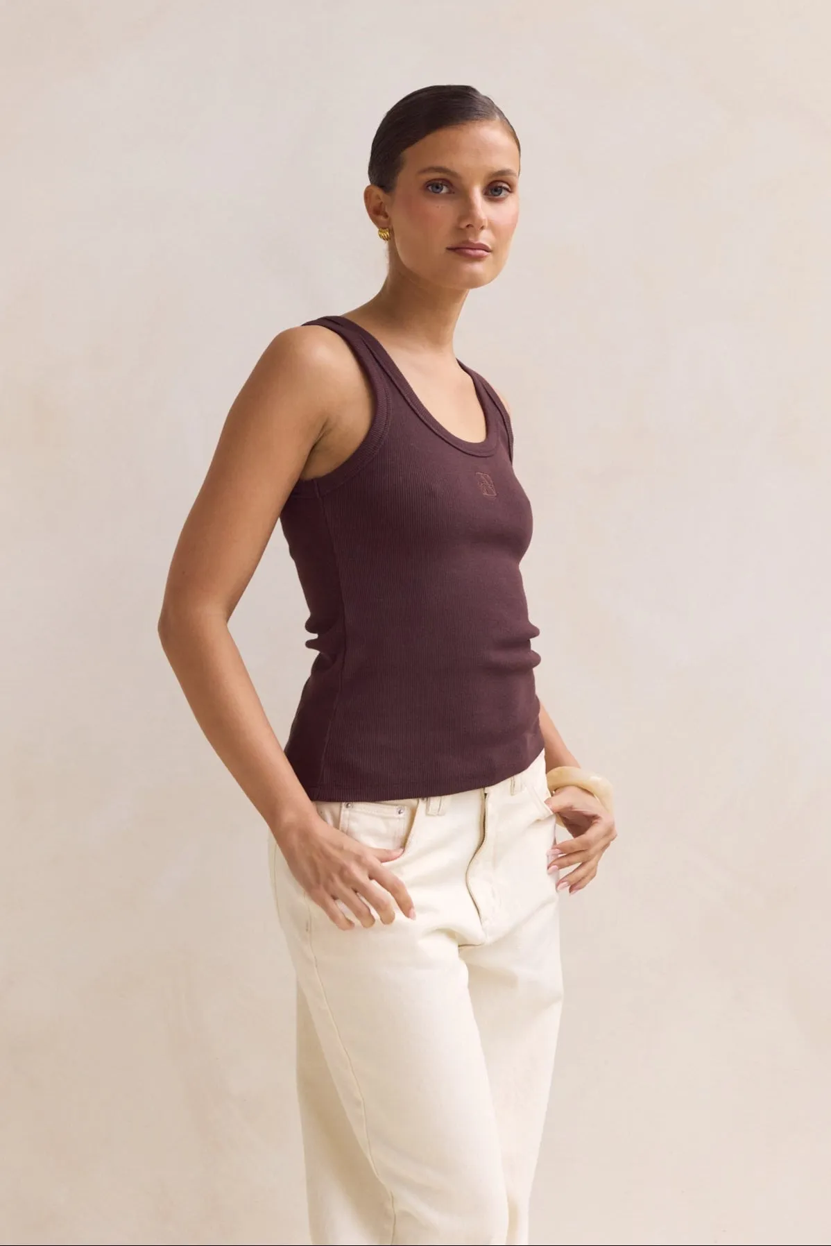 AllDay Comfort Tech Lexi Signature Tank (Chocolate)