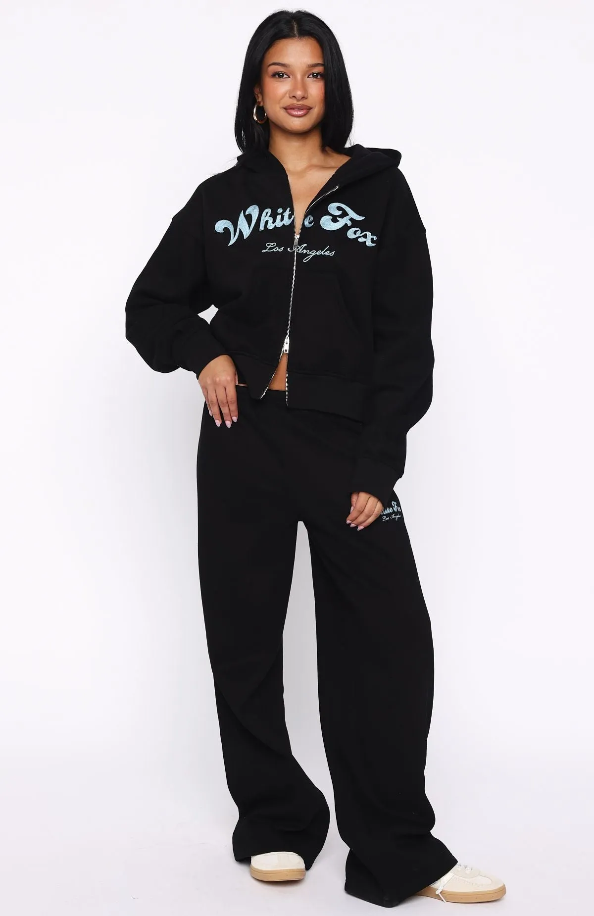 FrictionResistant Sleeves Through Thick And Thin Wide Leg Sweatpants Black