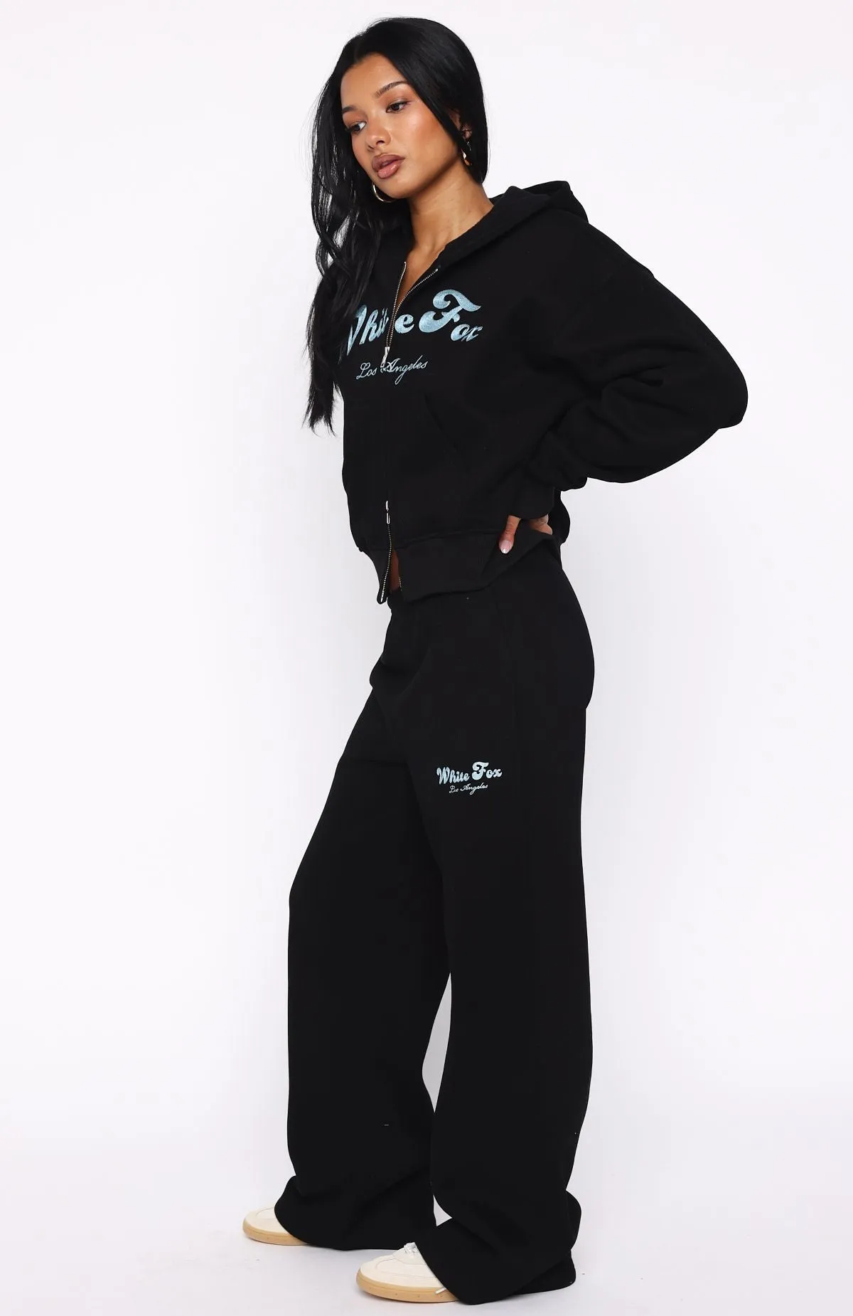 Comfortable Wear Through Thick And Thin Wide Leg Sweatpants Black