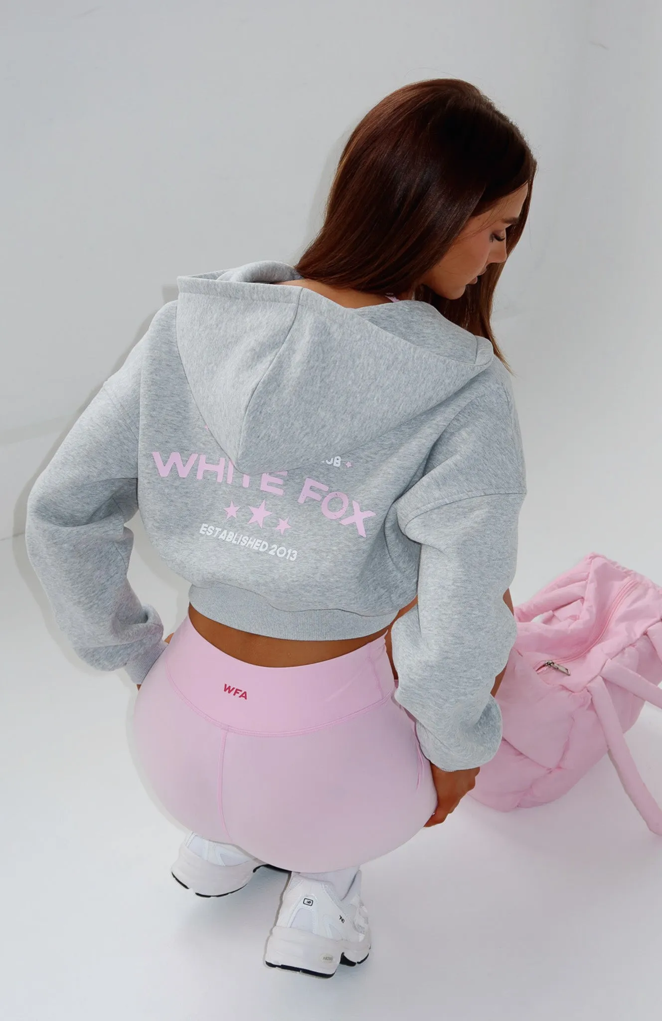 Sweat Absorbent Inner Layer Love For The Game Cropped Zip Hoodie Dark Grey Marle