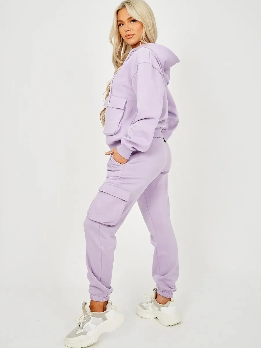 Lilac Utility Pocket Hoodie & Jogger Co-Ord Set