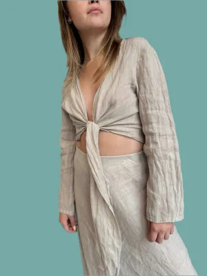 PreShrunkFabric Lilah Linen Tie Top