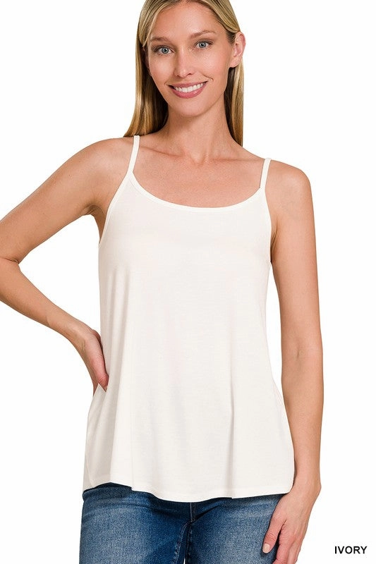LINDSEY TWO-WAY V AND SCOOP NECK REVERSIBLE SPAGHETTI CAMI Basic Sweatshirt NonScratchSurface