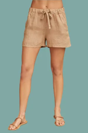 Summer Fun Linen Drawstring Midrise Shorts