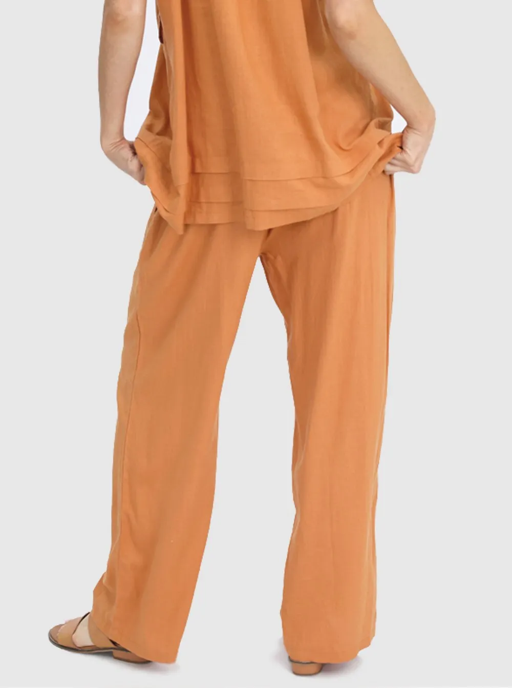 Linen Maternity Pant in Orange