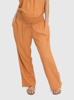 Linen Maternity Pant in Orange
