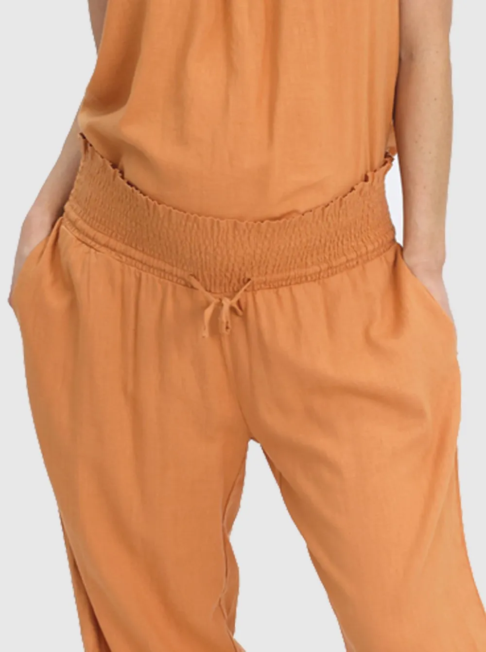Linen Maternity Pant in Orange