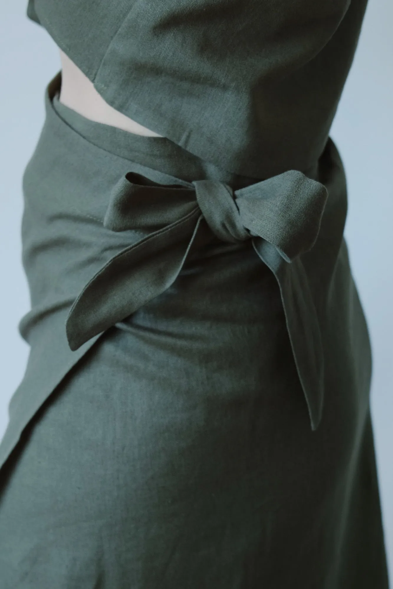 linen skirt - ELLA - olive