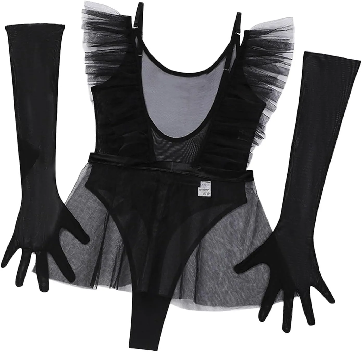 Lingerie for Women Mesh Dress Skirt Gloves Sexy Underwear Three Piece Set