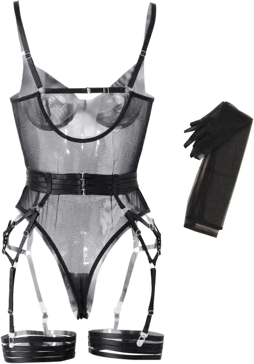 Lingerie Sets For Women Sexy Underwear Body Shaping Jumpsuit Garter Belts Three Piece Set