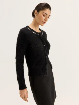 Functional Piece Stretch Knit Backing Linz Cardigan