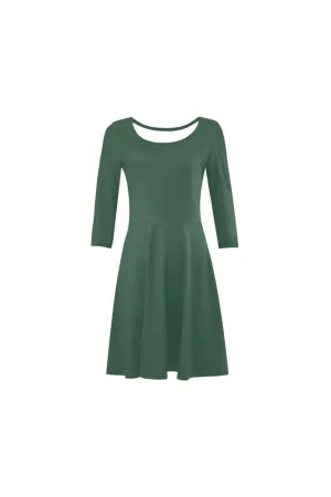 Lively Green 3/4 Sleeve Swing/Sundress