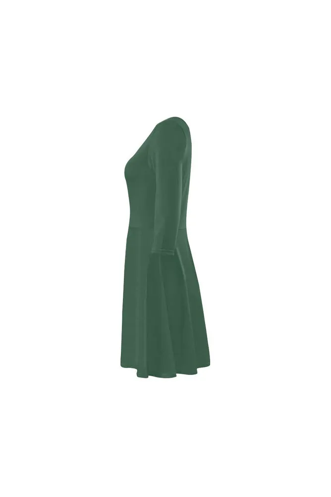 Lively Green 3/4 Sleeve Swing/Sundress