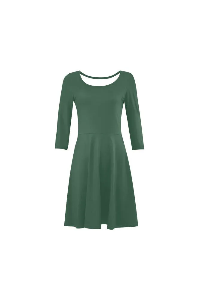 Lively Green 3/4 Sleeve Swing/Sundress