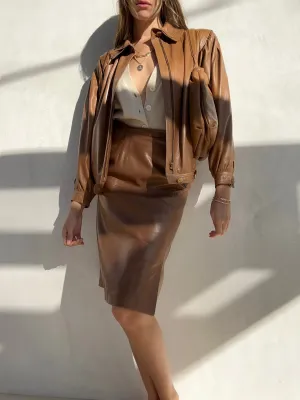 Loewe F/W 2002 Leather Skirt Suit