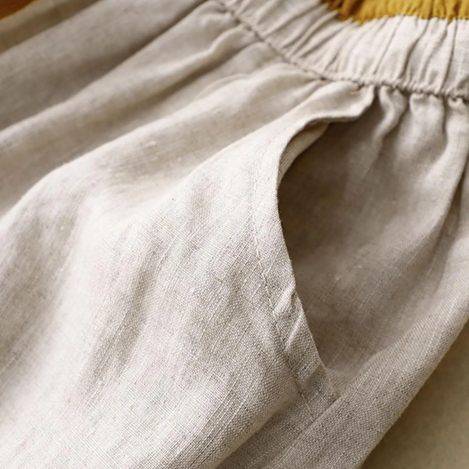 Long Skirts for Women Summer Casual Embroidered Floral Cotton Linen Skirt Dress Loose Fit Elastic Waist Maxi Skirts