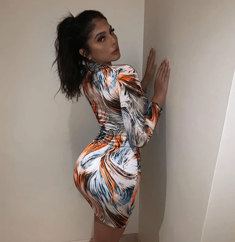 Long Sleeve Tie Dye Mini Dress