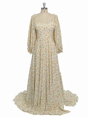 Long Sleeves Elastic Back Waist Woman Maxi Dress Photoshoot Dresses for Ladies YW231072