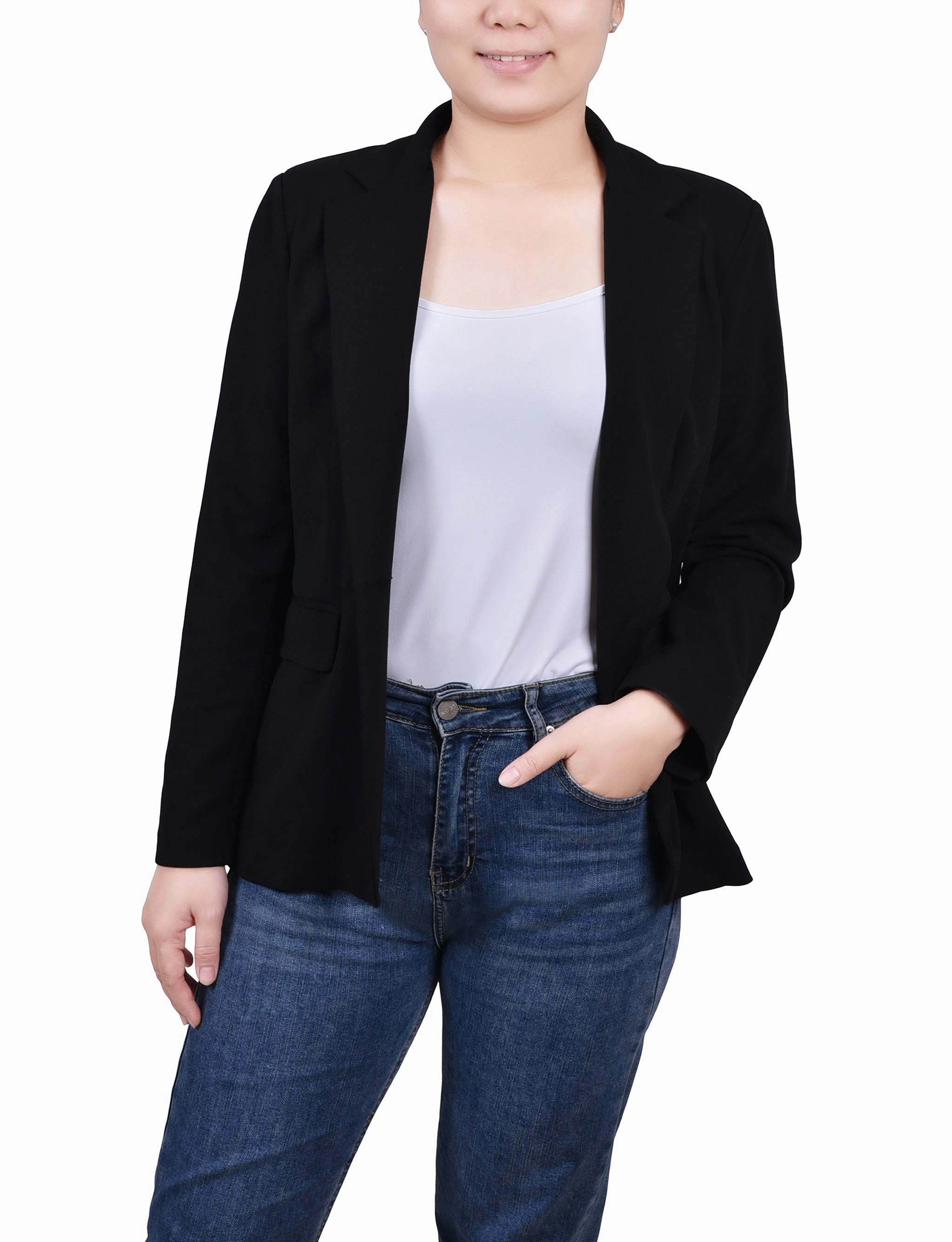 Eco Friendly Blend Long Sleeve Scuba Crepe Jacket
