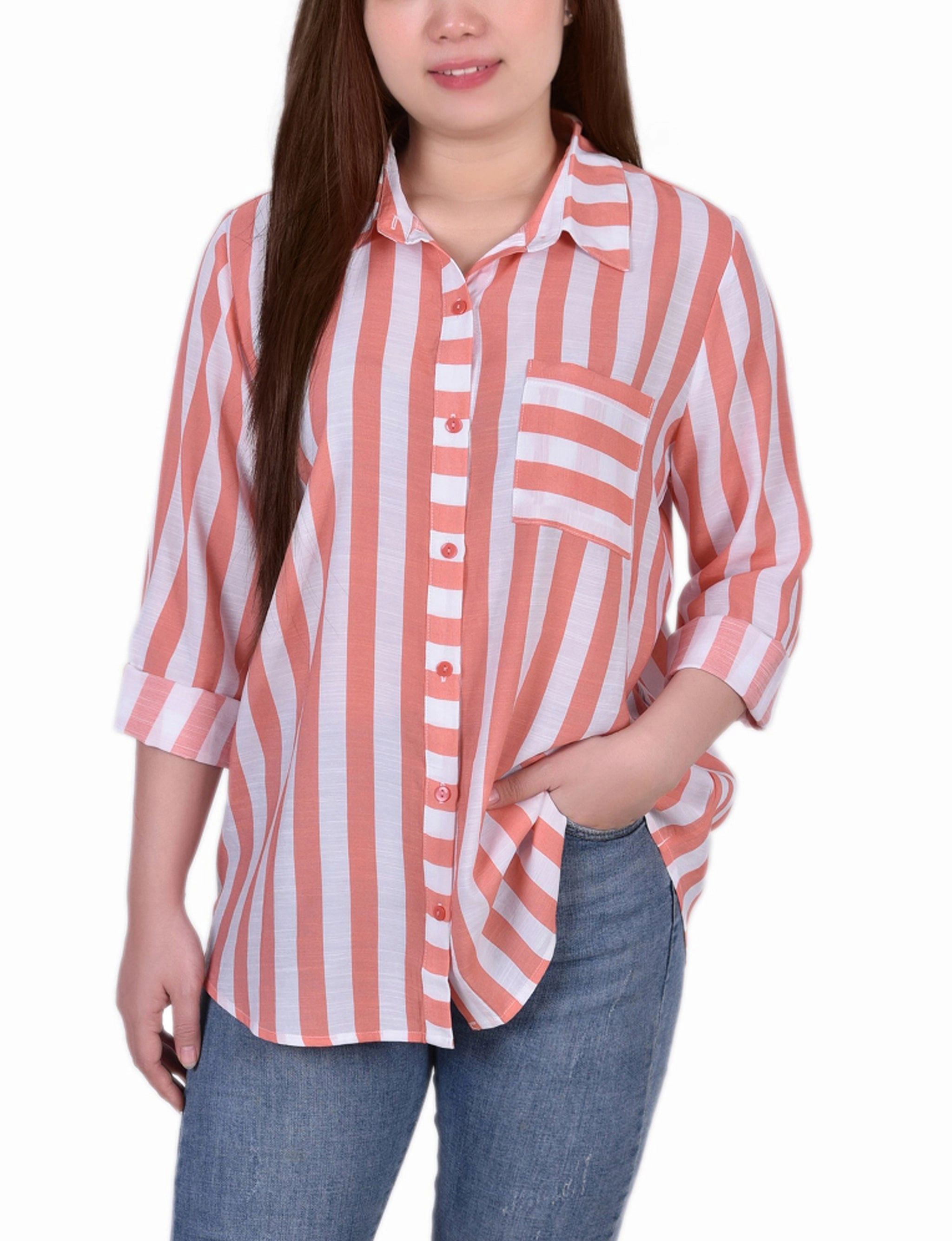 Long Sleeve Striped Blouse UPFProtection Soft Material
