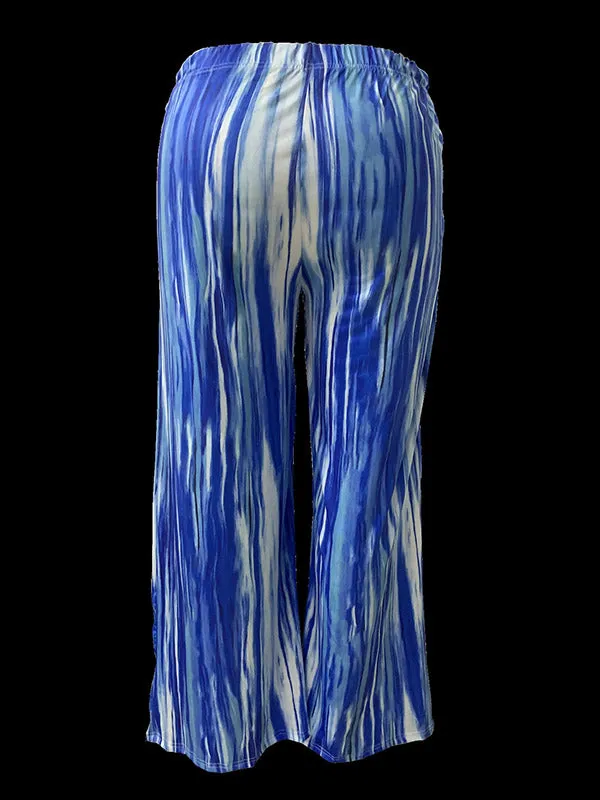 Loose Plus Size Elasticity Striped Pants Trousers