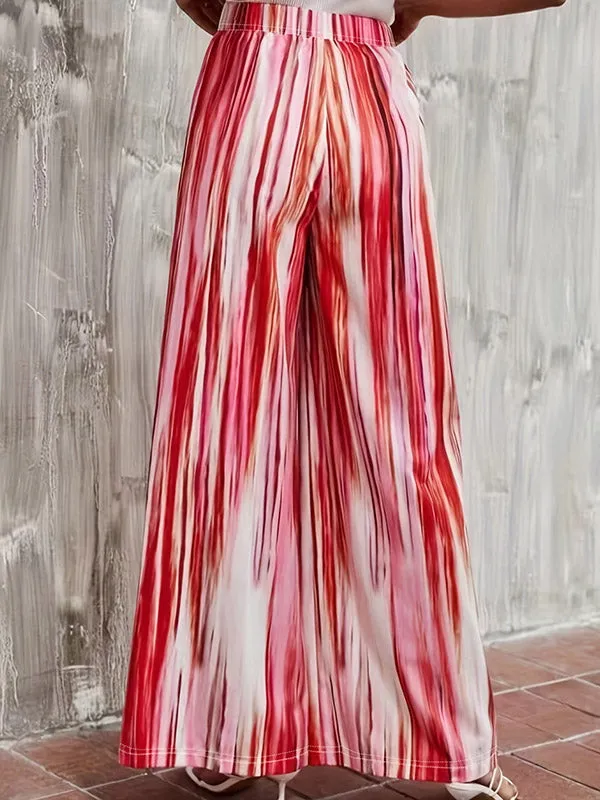 Loose Plus Size Elasticity Striped Pants Trousers